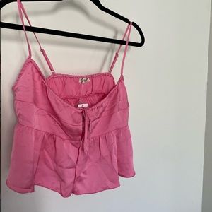 Brand New with Tags pink Free People Frilly Crop top